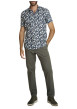 Thumbnail Chemise en coton marine à coupe droite ornée d'un motif végétal - Image 5