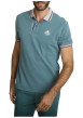 Thumbnail Polo en coton vert à coupe droite pourvu d'un col à revers boutonné