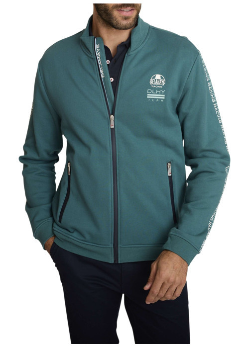 Gilet en coton mélangé uni à coupe ajustée pourvu d'un col montant