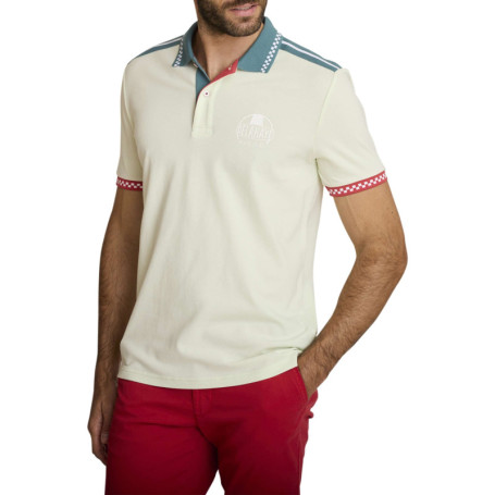 Polo en coton multicolore à coupe droite pourvu...