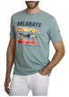 Thumbnail T-shirt en coton vert à coupe droite orné d'un imprimé de voiture