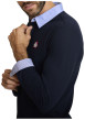 Thumbnail Polo en coton marine à coupe ajustée pourvu d'un col boutonné - Image 4