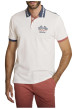 Thumbnail Polo en coton blanc à coupe droite pourvu d'un col boutonné marine