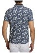 Thumbnail Polo en coton marine à coupe droite pourvu d'un col à revers boutonné - Image 2