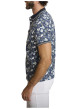Thumbnail Polo en coton marine à coupe droite pourvu d'un col à revers boutonné - Image 3