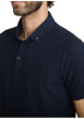 Thumbnail Polo en coton marine à coupe droite pourvu d'un col à revers boutonné - Image 4
