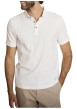 Thumbnail Polo en coton écru à coupe droite pourvu d'un col à revers boutonné