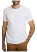 Thumbnail T-shirt en coton blanc à coupe droite pourvu d'un col rond texturé