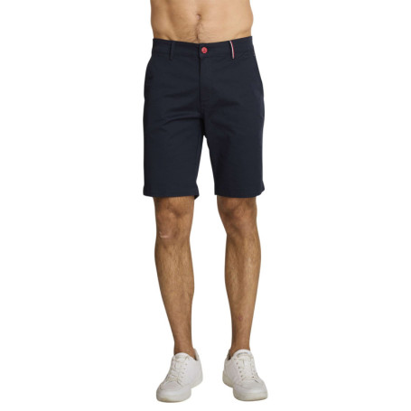 Short chino en coton marine à coupe droite...