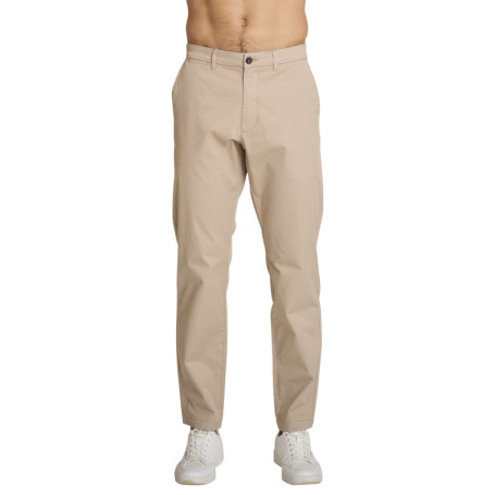 Jean en coton beige à coupe ajustée pourvu de...