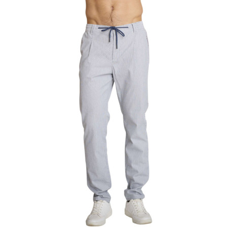 Pantalon chino en coton gris à coupe ajustée...