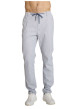 Thumbnail Pantalon chino en coton gris à coupe ajustée pourvu d'une taille élastiquée