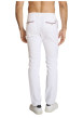 Thumbnail Pantalon chino en coton et lin mélangé blanc pourvu d'une taille élastiquée - Image 2
