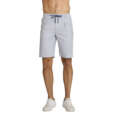 Short chino en coton gris à coupe droite pourvu...