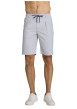 Thumbnail Short chino en coton gris à coupe droite pourvu d'une taille élastiquée
