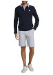 Thumbnail Short chino en coton gris à coupe droite pourvu d'une taille élastiquée - Image 4