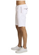 Thumbnail Short chino en coton et lin mélangé blanc pourvu d'une taille élastiquée - Image 3