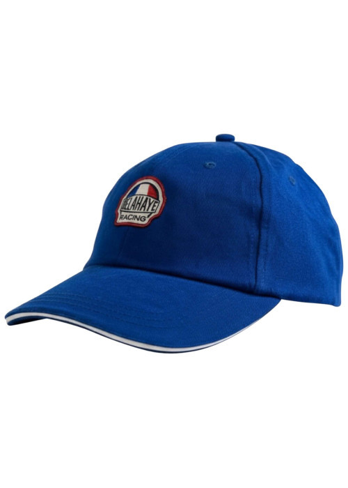 Casquette en coton bleue électrique pourvue du nom de la marque brodé