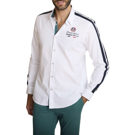 Chemise en coton blanche à coupe droite pourvue...