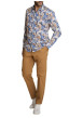 Thumbnail Chemise en coton bleue à coupe ajustée pourvue d'un col à revers - Image 5