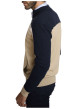 Thumbnail Gilet beige à coupe ajustée pourvu de manches longues tricolores - Image 3