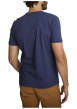 Thumbnail T-shirt en coton marine à coupe droite pourvu d'un col rond en maille piquée - Image 2