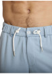 Thumbnail Short bleu à coupe droite pourvu d'une taille élastiquée avec cordon de serrage - Image 4
