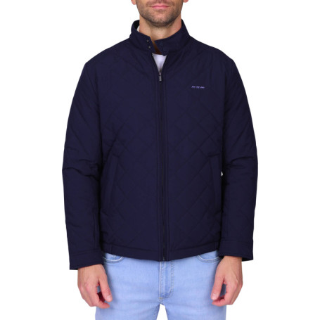 Blouson marine uni avec une coupe droite et un...