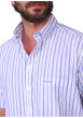 Thumbnail Chemise en coton blanche à rayures avec une coupe droite et un col boutonné - Image 4