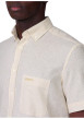 Thumbnail Chemise en coton et lin mélangé jaune unie avec une coupe droite - Image 4