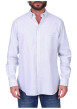 Thumbnail Chemise en coton biologique bleu ciel à rayures et avec une coupe droite