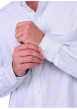 Thumbnail Chemise en coton biologique bleu ciel à rayures et avec une coupe droite - Image 3