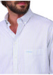 Thumbnail Chemise en coton biologique bleu ciel à rayures et avec une coupe droite - Image 4