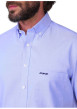 Thumbnail Chemise en coton bleu ciel unie avec unecoupe droite et un col boutonné - Image 4