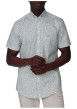 Thumbnail Chemise en coton biologique kaki unie avec une coupe droite et un col à revers