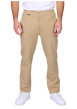 Thumbnail Pantalon jogging beige uni avec une coupe droite et une taille élastiquée