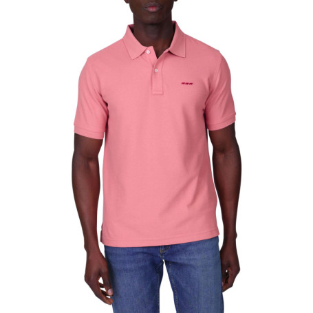 Polo en coton biologique rose uni avec une...