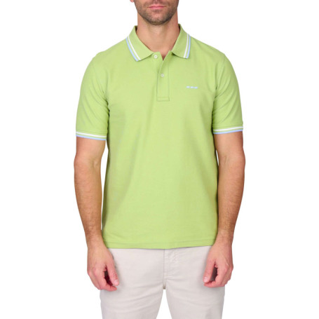 Polo en coton biologique vert uni avec une...