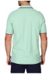 Thumbnail Polo en coton biologique vert d'eau uni avec une coupe droite et un col boutonné - Image 2