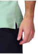 Thumbnail Polo en coton biologique vert d'eau uni avec une coupe droite et un col boutonné - Image 3