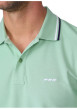 Thumbnail Polo en coton biologique vert d'eau uni avec une coupe droite et un col boutonné - Image 4