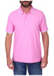 Thumbnail Polo en coton biologique rose uni avec une coupe droite et un col boutonné