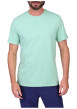 Thumbnail T-shirt en coton biologique vert d'eau uni avec une coupe droite et un col rond