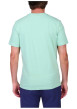 Thumbnail T-shirt en coton biologique vert d'eau uni avec une coupe droite et un col rond - Image 2