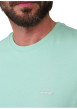Thumbnail T-shirt en coton biologique vert d'eau uni avec une coupe droite et un col rond - Image 4
