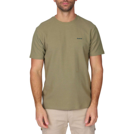 T-shirt en coton biologique kaki uni avec une...