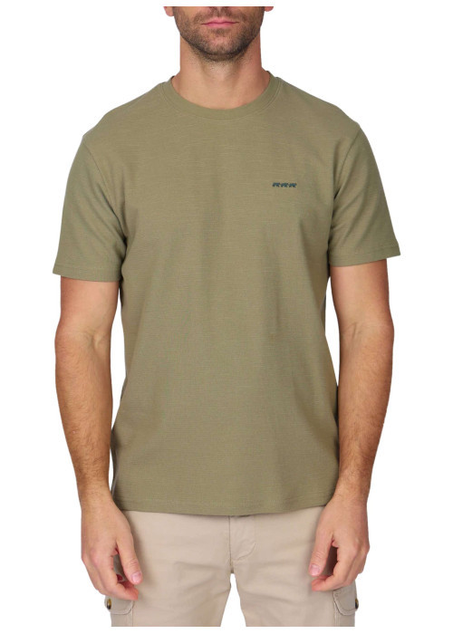 T-shirt en coton biologique kaki uni avec une...