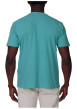 Thumbnail T-shirt en coton vert d'eau uni avec une coupe droite et un col rond - Image 2