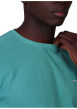Thumbnail T-shirt en coton vert d'eau uni avec une coupe droite et un col rond - Image 3