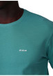 Thumbnail T-shirt en coton vert d'eau uni avec une coupe droite et un col rond - Image 4